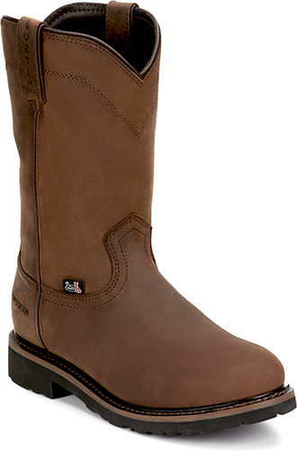 Justin Drywall Steel Toe Waterproof Mens Work Boot 9 D Brown